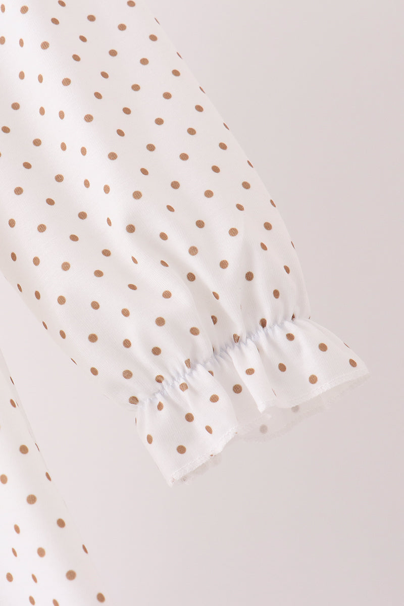 Gingerbread Embroidery Ruffle Dress