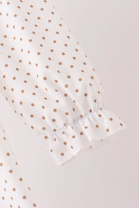 Gingerbread Embroidery Ruffle Dress
