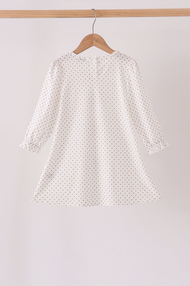 Gingerbread Embroidery Ruffle Dress