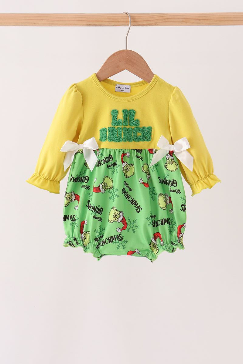 Grinch French Knot Bow Bubble