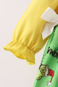 Grinch French Knot Bow Bubble