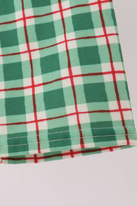 Holly Jolly Embroidery Plaid Pants Set