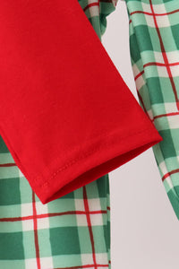 Holly Jolly Embroidery Plaid Pants Set