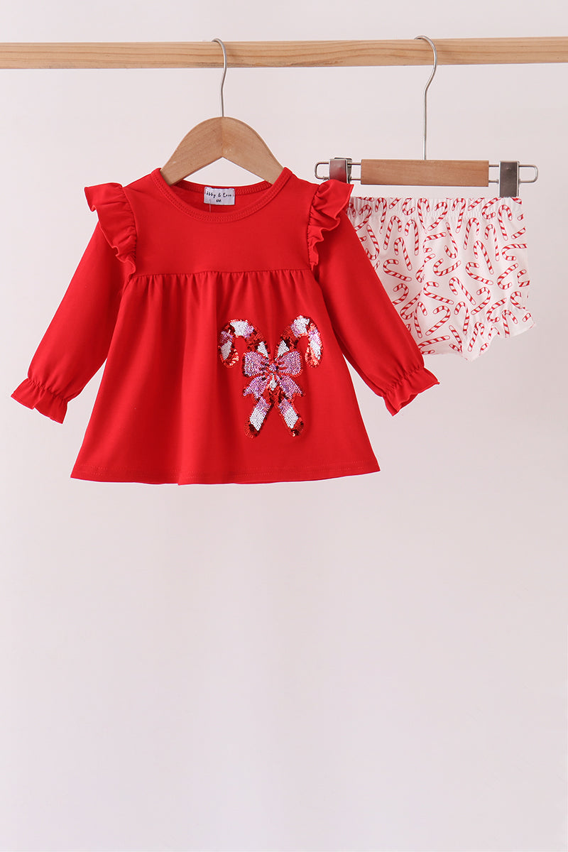 Candy Cane Sequin Bloomer Set