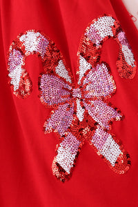 Candy Cane Sequin Ruffle Dress