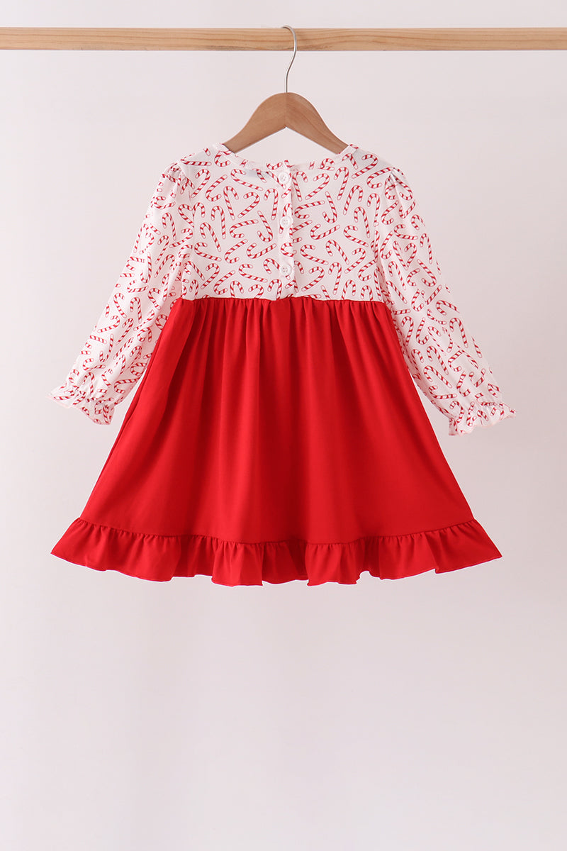 Candy Cane Sequin Ruffle Dress