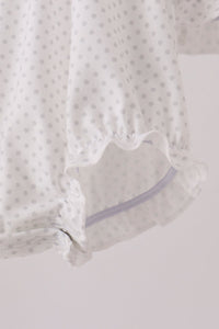 Candy Cane Smocked polka dot Bubble