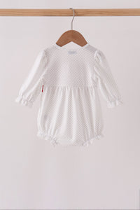 Candy Cane Smocked polka dot Bubble