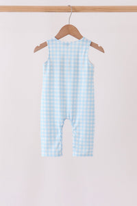 Blue Candy Cane Embroidery Gingham JonJon