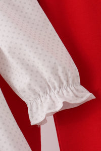 Candy Cane Smocked polka dot Ruffle Pants Set