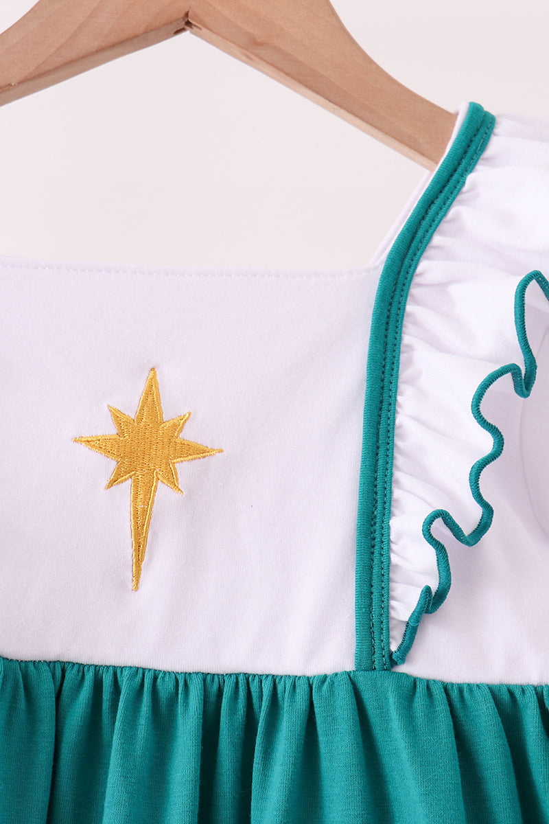 Nativity Embroidery Ruffle Dress