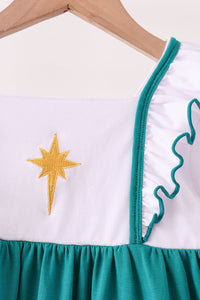Nativity Embroidery Ruffle Dress
