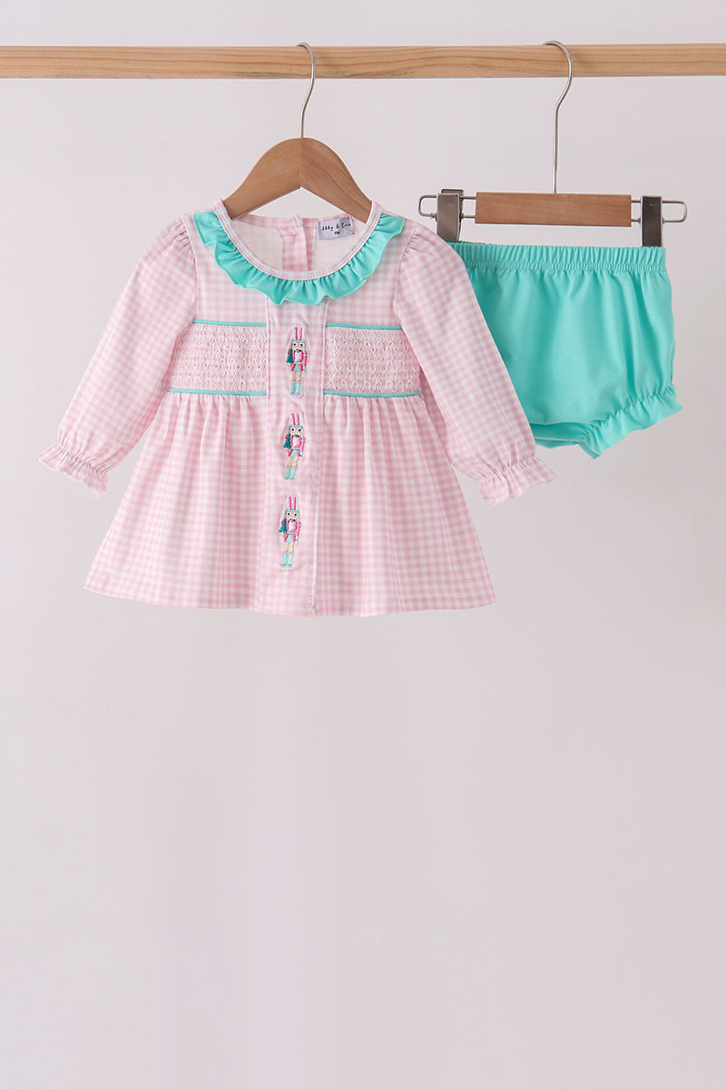 Nutcracker Smocked Ruffle Bloomer Set
