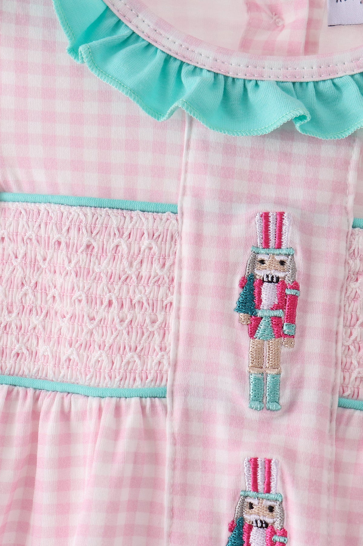 Nutcracker Smocked Ruffle Bubble
