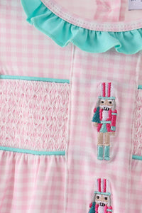 Nutcracker Smocked Ruffle Bubble