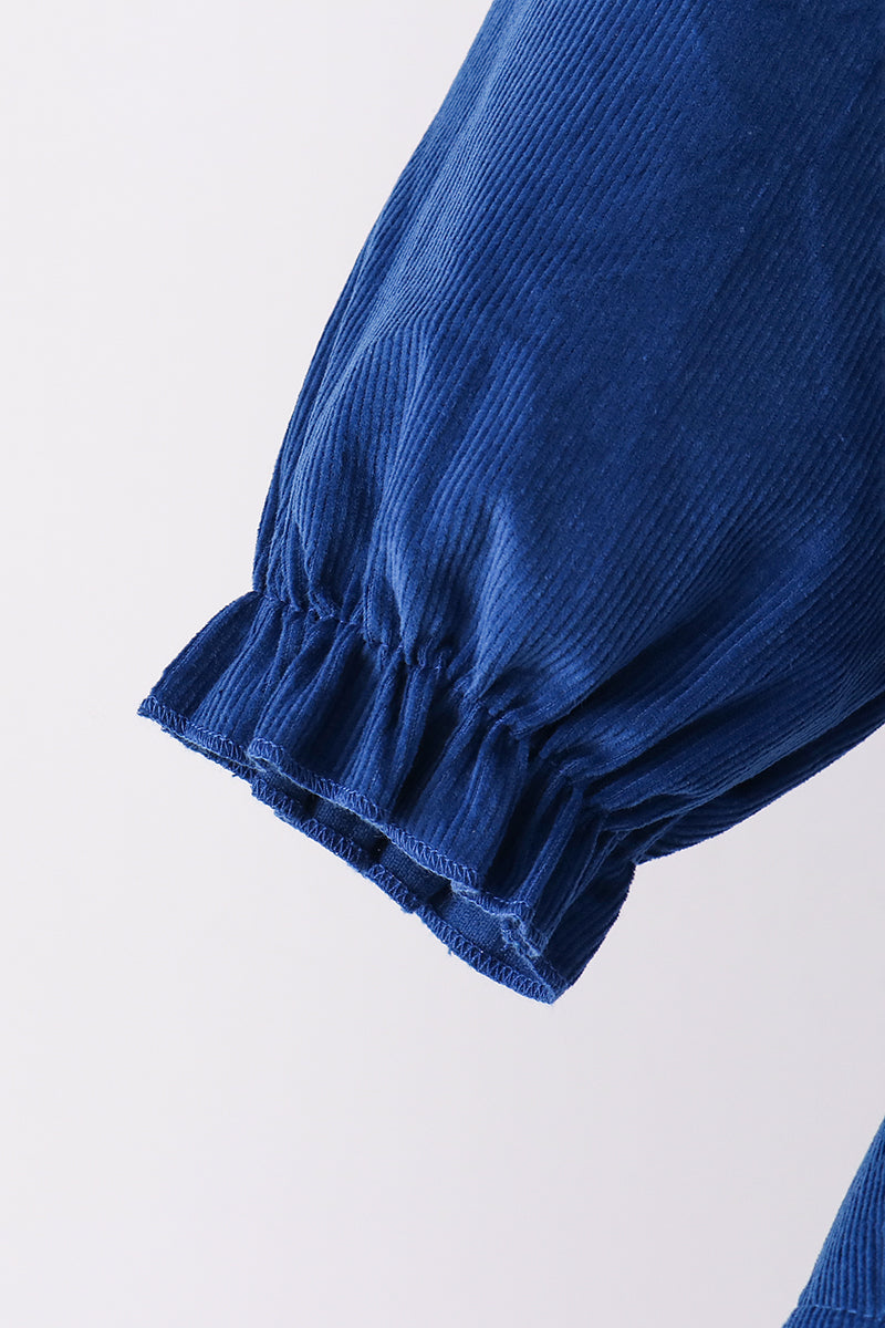Nativity corduroy Embroidery Ruffle Pants Set