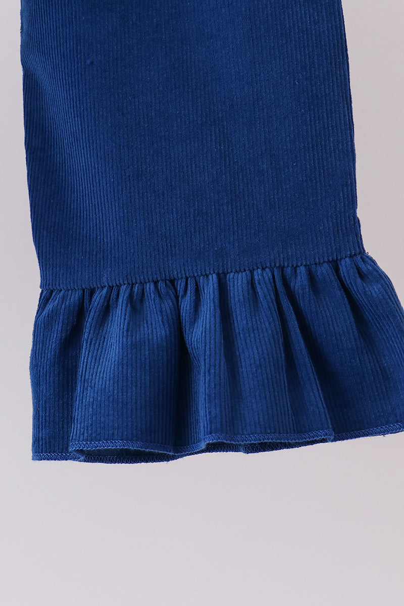 Nativity corduroy Embroidery Ruffle Pants Set