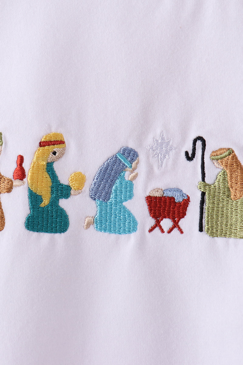 Nativity corduroy Embroidery Pants Set