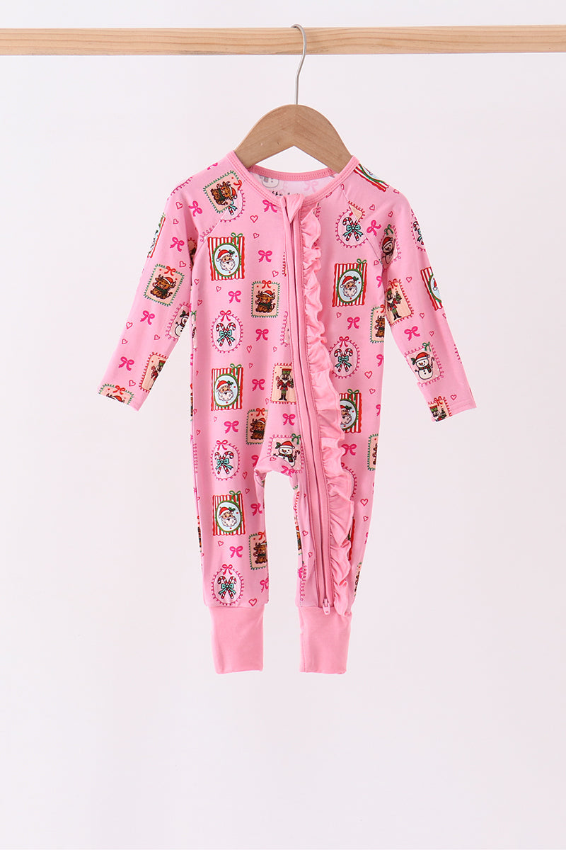 Snowman Ruffle Bamboo Romper