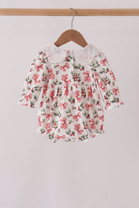 Holly Bow Smocked Lace Bubble