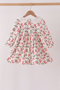 Holly Bow Smocked Lace Dress