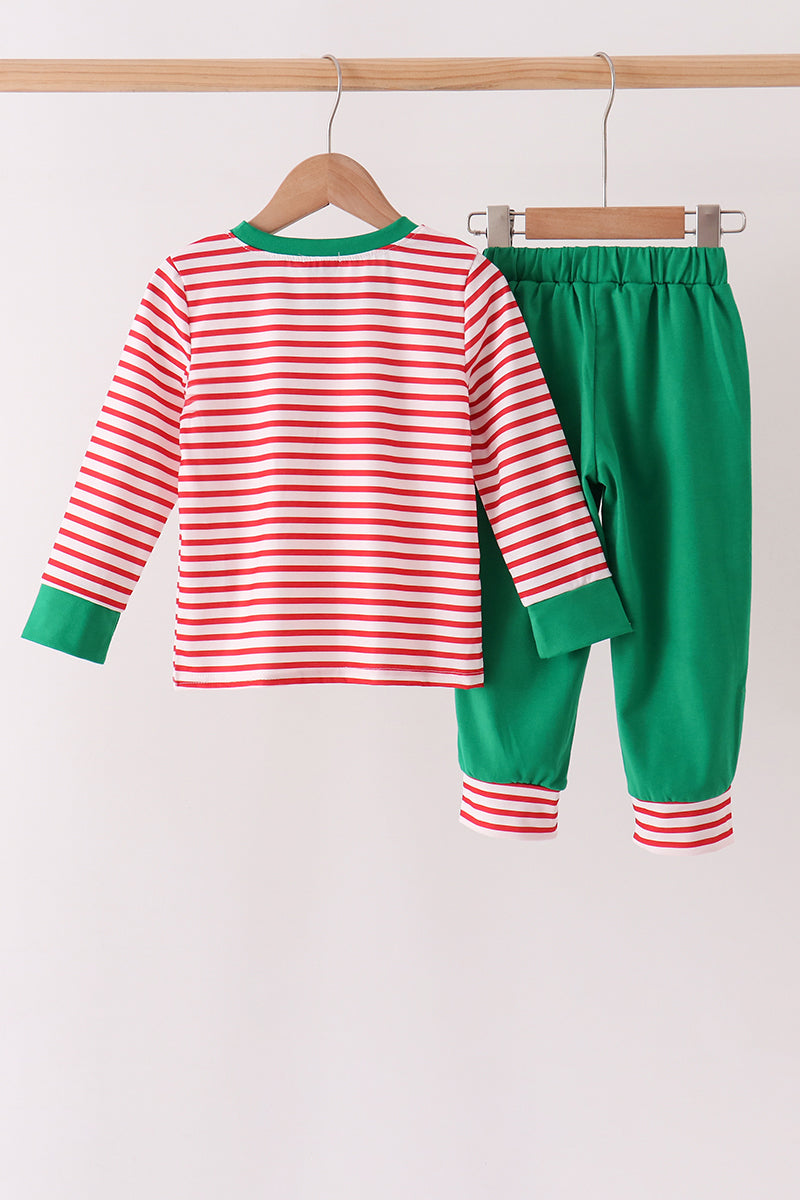 Nutcracker Embroidery Stripe Pants Set