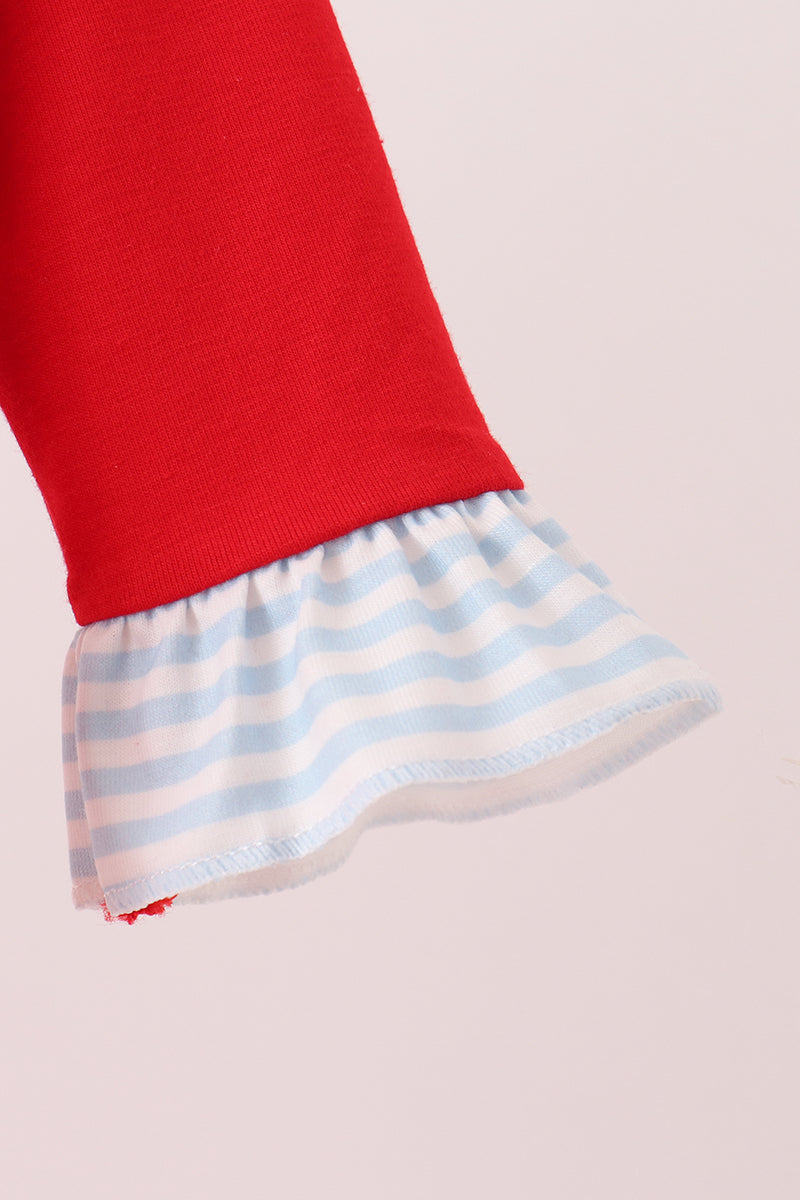 Reindeer French Knot Ruffle Romper