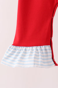 Reindeer French Knot Ruffle Romper