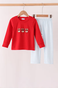 Reindeer French Knot Pants Set