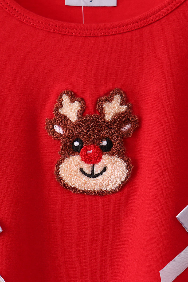 Reindeer French Knot Ruffle Pants Set