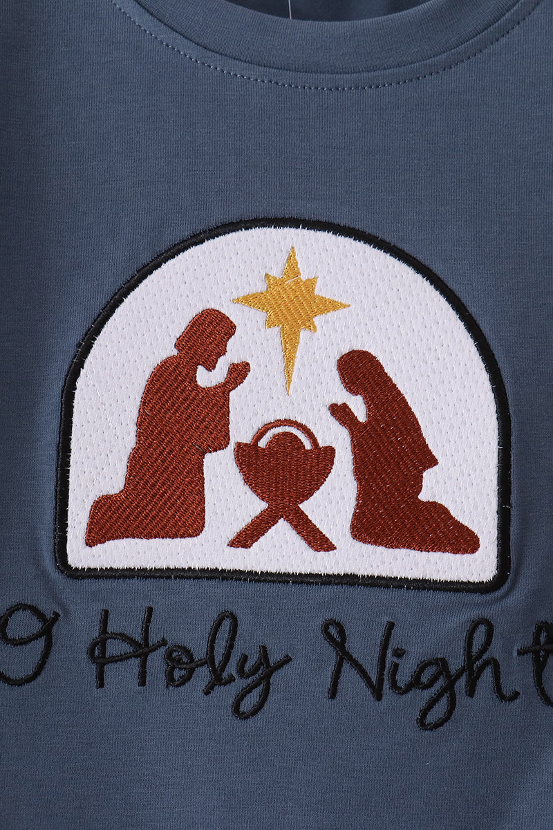 Nativity Embroidery Pants Set