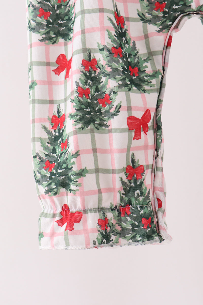 Bow Embroidery Velvet Ruffle Romper