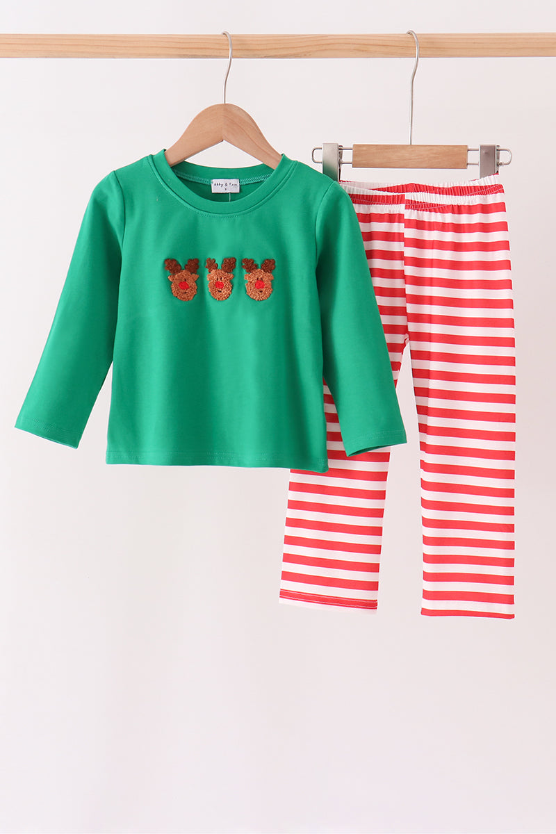 Reindeer French Knot Pants Set