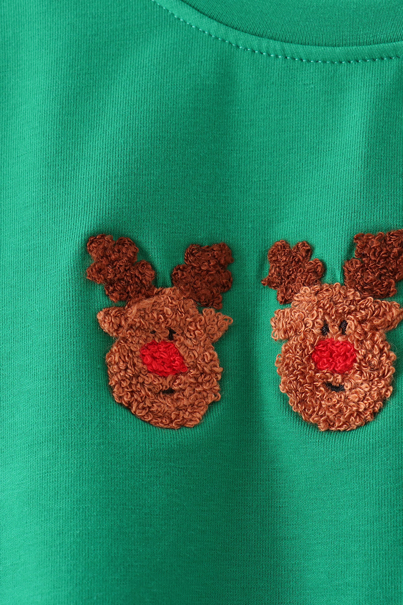 Reindeer French Knot Pants Set