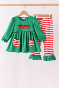 Reindeer French Knot Ruffle Pants Set