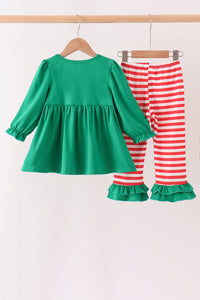 Reindeer French Knot Ruffle Pants Set