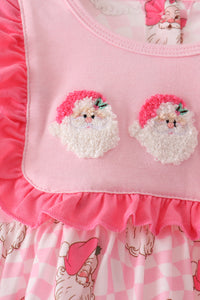 Santa French Knot Ruffle Bloomer Set