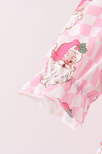 Santa French Knot Ruffle Bloomer Set