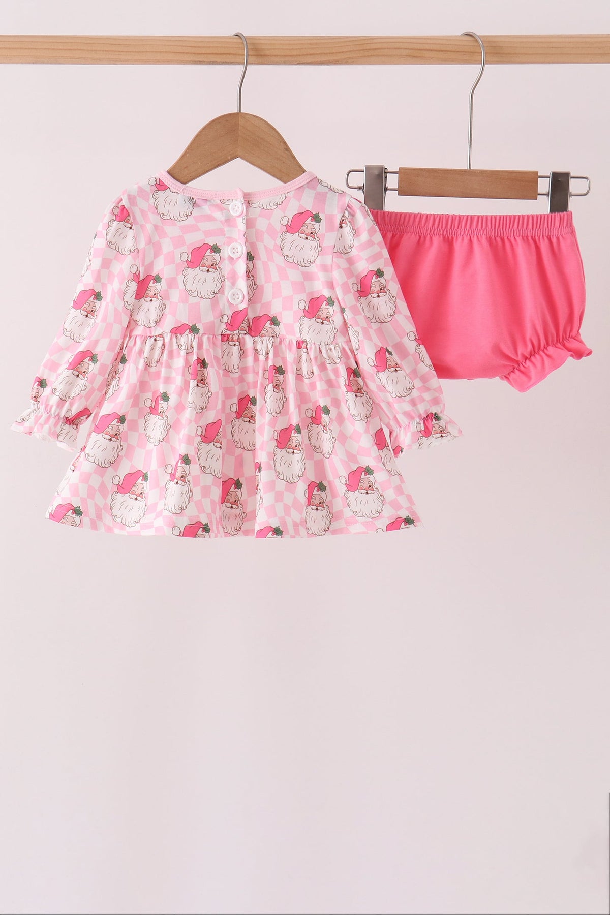 Santa French Knot Ruffle Bloomer Set