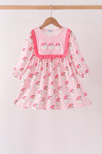Santa French Knot Ruffle Dress