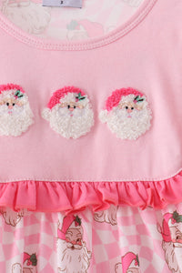 Santa French Knot Ruffle Dress