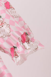 Santa French Knot Ruffle Dress