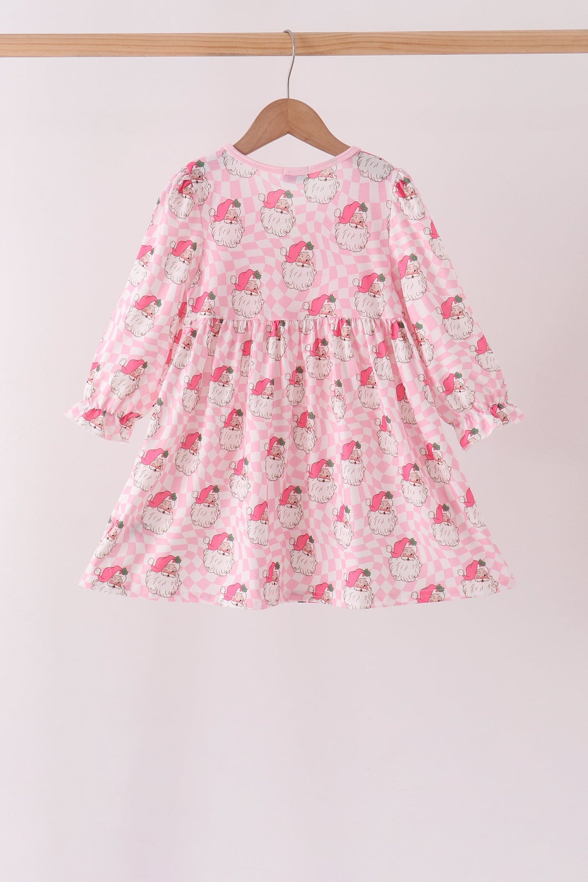 Santa French Knot Ruffle Dress