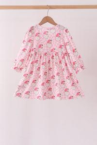 Santa French Knot Ruffle Dress
