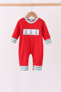 Christmas Tree Embroidery Romper