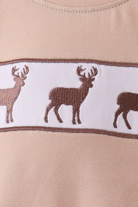 Hunting Deer Embroidery Pants Set