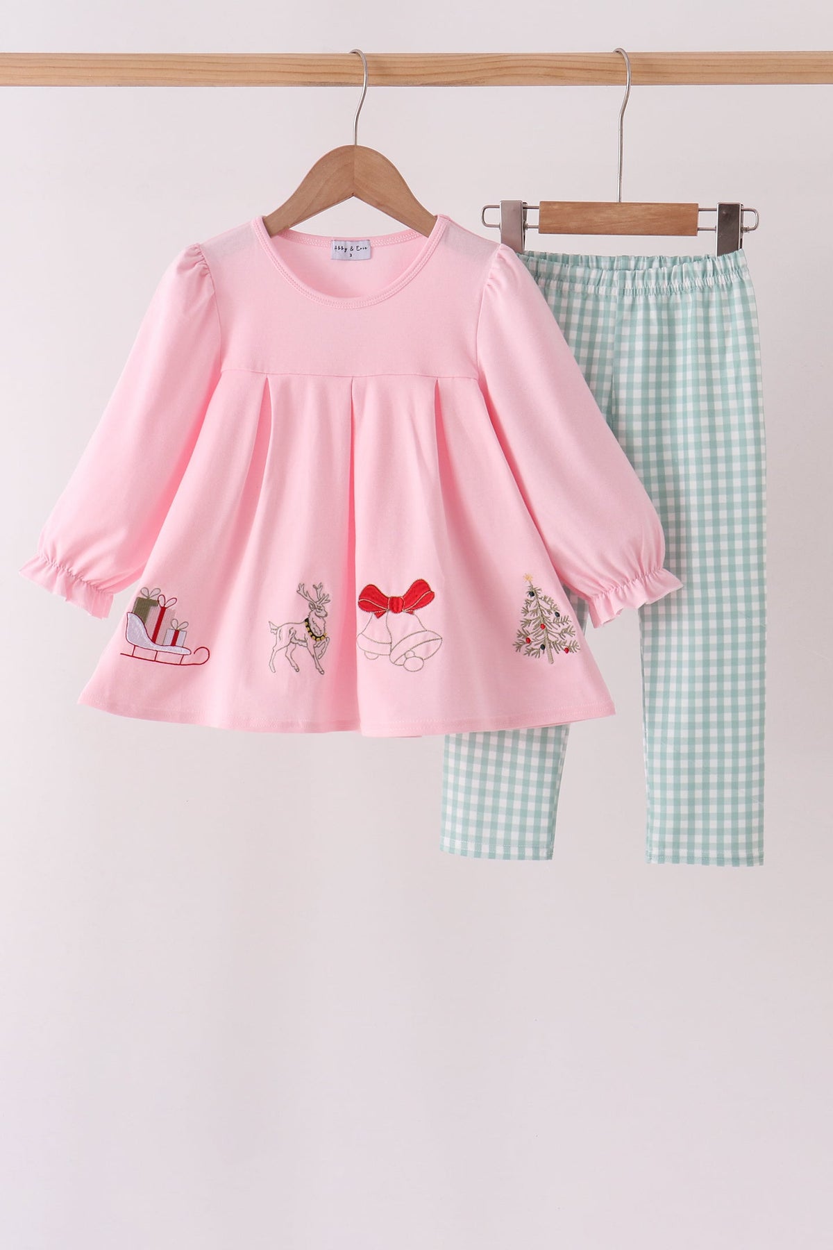 Christmas Embroidery Pants Set