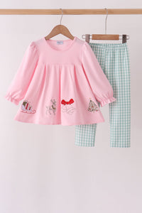 Christmas Embroidery Pants Set
