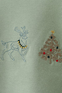 Christmas Embroidery Pants Set