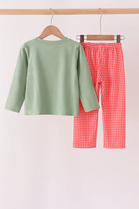Christmas Embroidery Pants Set